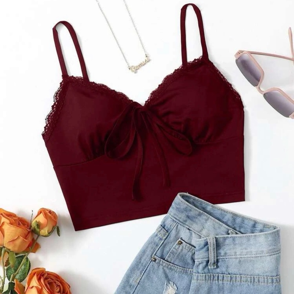 Lace Trim Crop Top